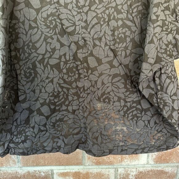 Marc Bouwer Dolman Sleeve Patterned Sheer Top Black Gray Medium - Picture 7 of 9